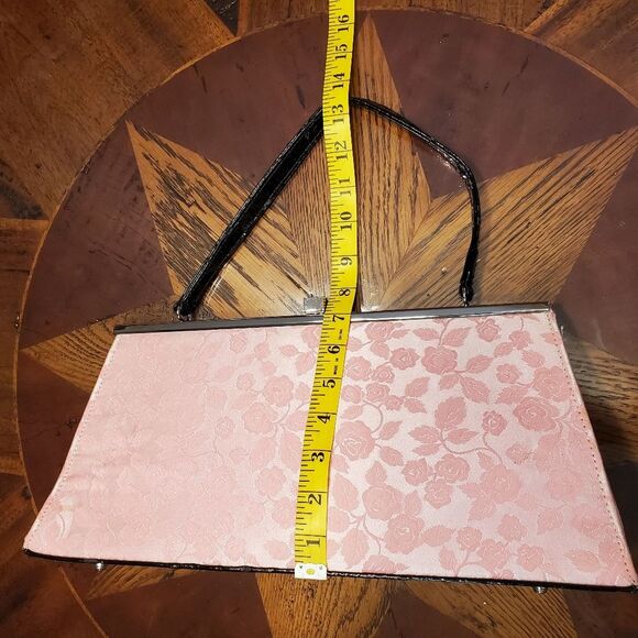 Original Glenda Gies Pink Rose Handbag Purse with Square Latch - Picture 13 of 15